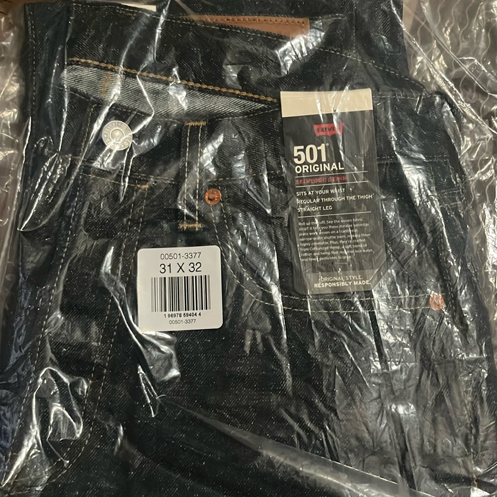 NWT Levi’s 501 Original Blue Selvedge denim